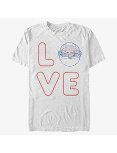 Pánské tričko Merch Star Wars: The Mandalorian - LOVE STACKED Unisex T-Shirt White