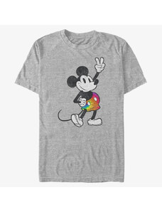 Pánské tričko Merch Disney Classics Mickey Classic - Tie Dye Mickey Stroked Unisex T-Shirt Heather Grey