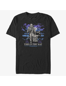 Pánské tričko Merch Star Wars: The Mandalorian - Galaxy Unisex T-Shirt Black