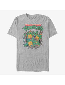 Pánské tričko Merch Nickelodeon Teenage Mutant Ninja Turtles - Turtle Group Unisex T-Shirt Heather Grey