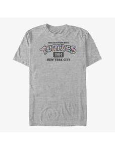 Pánské tričko Merch Nickelodeon Teenage Mutant Ninja Turtles - FLOWER TURTLES LOGO Unisex T-Shirt Heather Grey