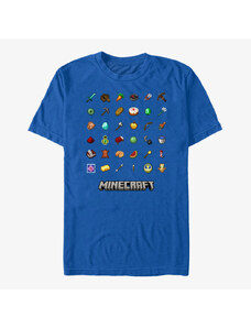 Pánské tričko Merch Minecraft - ITEMS TEXTBOOK Unisex T-Shirt Royal Blue
