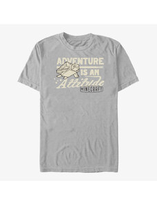 Pánské tričko Merch Minecraft - Adventure an Attitude Unisex T-Shirt Ash Grey