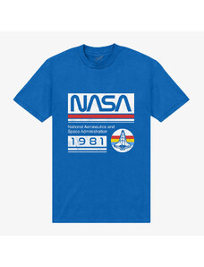 Pánské tričko Merch Park Agencies - NASA 1981 Unisex T-Shirt Royal Blue