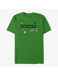 Pánské tričko Merch Nickelodeon Teenage Mutant Ninja Turtles - Pizza First Things Second Unisex T-Shirt Kelly Green