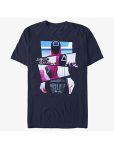Pánské tričko Merch Netflix Squid Game - Masked Markers Men's T-Shirt Navy Blue