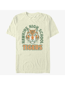 Pánské tričko Merch Netflix Stranger Things - Hawkins High School Tigers Arch Men's T-Shirt Natural