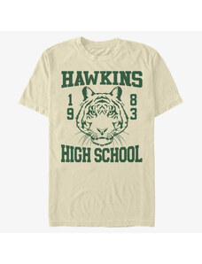 Pánské tričko Merch Netflix Stranger Things - Hawkins High Tiger 1983 Men's T-Shirt Natural