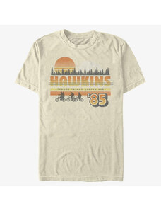 Pánské tričko Merch Netflix Stranger Things - Hawkins Vintage Sunsnet Men's T-Shirt Natural