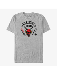 Pánské tričko Merch Netflix Stranger Things - Hellfire Cut Men's T-Shirt Heather Grey