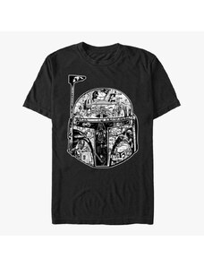 Pánské tričko Merch Star Wars: Classic - Boba Helmet Story Men's T-Shirt Black
