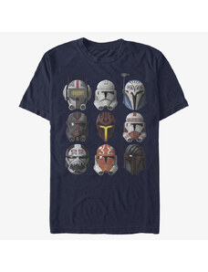 Pánské tričko Merch Star Wars: Clone Wars - Clone Helmets Men's T-Shirt Navy Blue