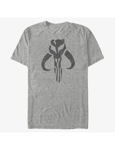 Pánské tričko Merch Star Wars: Classic - Mando Symbol Men's T-Shirt Heather Grey