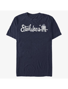 Pánské tričko Merch Star Wars: Classic - Cursive R2 Men's T-Shirt Navy Blue