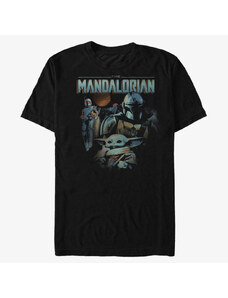 Pánské tričko Merch Star Wars: Mandalorian - BOBAS BACK Men's T-Shirt Black