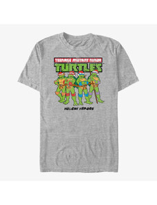 Pánské tričko Merch Nickelodeon Teenage Mutant Ninja Turtles - Christmas Logo Unisex T-Shirt Heather Grey