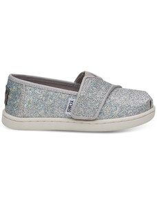 Dětské stříbrné espadrilky TOMS Tiny Alpargata