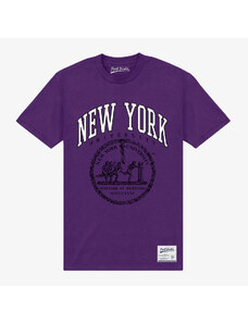 Pánské tričko Merch Park Agencies - New York University Crest Unisex T-Shirt Purple