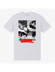 Pánské tričko Merch Park Agencies - APOH Michelangelo Negative Unisex T-Shirt White