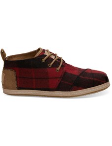 Dámské červené kotníkové boty TOMS Plaid Venice Collection