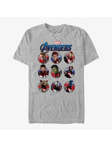 Pánské tričko Merch Marvel Avengers: Endgame - Heroic Group Unisex T-Shirt Heather Grey