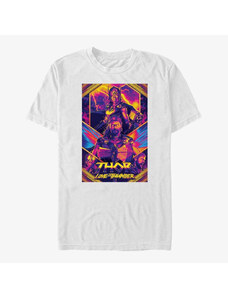 Pánské tričko Merch Marvel Thor: Love and Thunder - Neon Poster Unisex T-Shirt White