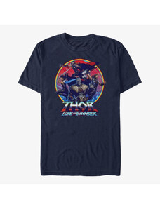 Pánské tričko Merch Marvel Thor: Love and Thunder - Group Emblem Unisex T-Shirt Navy Blue