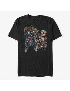 Pánské tričko Merch Marvel Black Panther: Wakanda Forever - Iron Heart Hero Panels Unisex T-Shirt Black