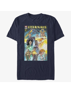 Pánské tričko Merch Marvel The Eternals - Comic Cover Unisex T-Shirt Navy Blue