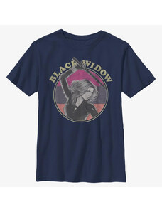 Pánské tričko Merch Marvel Black Widow - RETRO Unisex T-Shirt Navy Blue