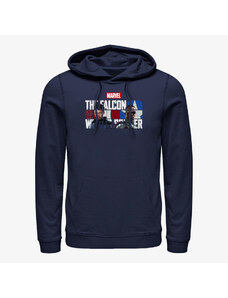 Pánská mikina Merch Marvel The Falcon and the Winter Soldier - Logo Fill Unisex Hoodie Navy Blue