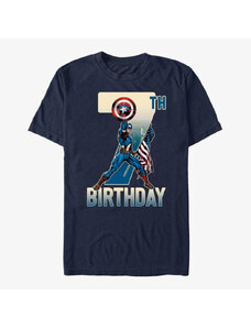 Pánské tričko Merch Marvel Avengers Classic - Capt America 16th Bday Unisex T-Shirt Navy Blue