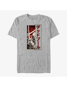 Pánské tričko Merch Marvel Deadpool - Deadpool Sword Kanji Unisex T-Shirt Heather Grey