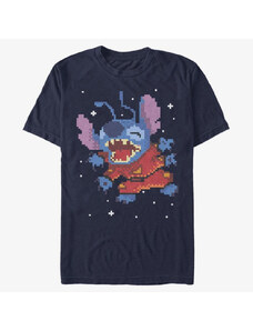 Pánské tričko Merch Disney Lilo & Stitch - Stitch Pixel Unisex T-Shirt Navy Blue