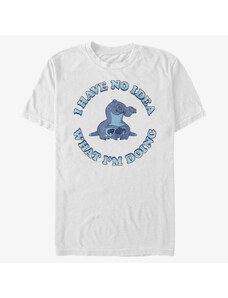 Pánské tričko Merch Disney Lilo & Stitch - No Idea Unisex T-Shirt White
