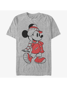 Pánské tričko Merch Disney Mickey Classic - Mickey Winter Fill Unisex T-Shirt Heather Grey