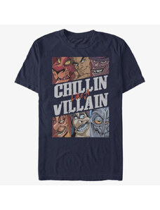 Pánské tričko Merch Disney Villains - Villains Chills Unisex T-Shirt Navy Blue