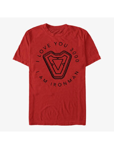 Pánské tričko Merch Marvel Avengers: Endgame - Ironmans Heart Unisex T-Shirt Red