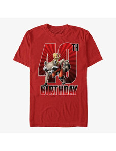 Pánské tričko Merch Marvel Avengers Classic - Groot 40th Bday Unisex T-Shirt Red