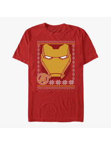 Pánské tričko Merch Marvel Avengers Classic - Iron Sweater face Unisex T-Shirt Red