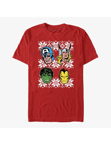 Pánské tričko Merch Marvel Avengers Classic - Super Heads Unisex T-Shirt Red