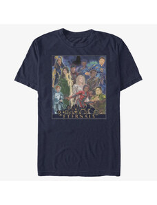 Pánské tričko Merch Marvel The Eternals - ETERNALS GOLD FRAME POSTER Unisex T-Shirt Navy Blue