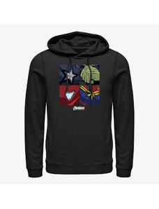 Pánská mikina Merch Marvel Avengers - Hero Emblems Unisex Hoodie Black