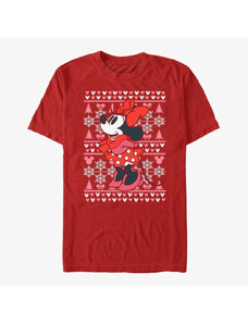 Pánské tričko Merch Disney Mickey Classic - Minnie Winter Sweater Unisex T-Shirt Red