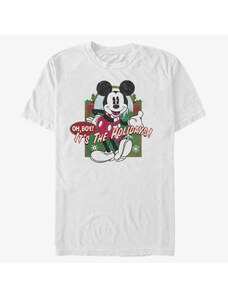 Pánské tričko Merch Disney Mickey Classic - Vintage Holiday Mickey Unisex T-Shirt White