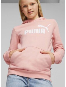 Dětská mikina Puma ESS Logo Hoodie FL G růžová barva, s kapucí, s potiskem