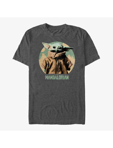 Pánské tričko Merch Star Wars: The Mandalorian - Light Vintage Child Unisex T-Shirt Dark Heather Grey