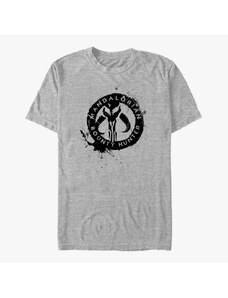 Pánské tričko Merch Star Wars: The Mandalorian - Painted Skull Unisex T-Shirt Heather Grey