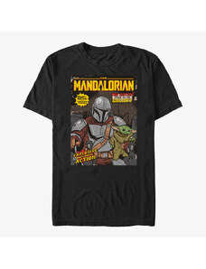 Pánské tričko Merch Star Wars: The Mandalorian - VINTAGE COMIC COVER Unisex T-Shirt Black