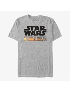 Pánské tričko Merch Star Wars: The Mandalorian - Stacked Logo Unisex T-Shirt Heather Grey